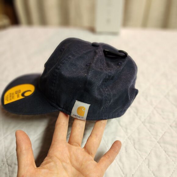 Nwt Carhartt G Force Blue adjustable Canvas Hat CFNA Logo  Bank Auto Money - Picture 4 of 9